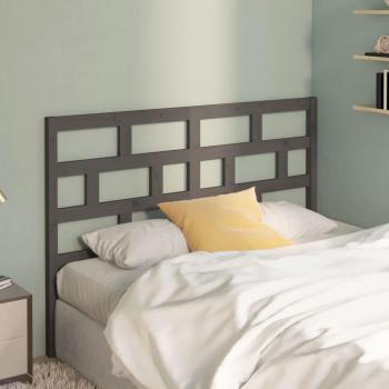 VidaXL Grey Bed Headboard 141x4x100 cm Solid Wood Pine