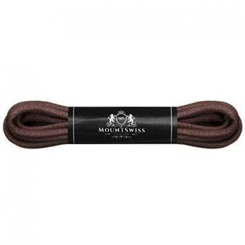 Mount Swiss Business Schnürsenkel I Hochwertige gewachste Rundsenkel aus Baumwolle, Farbe: Braun, Länge: 75 cm