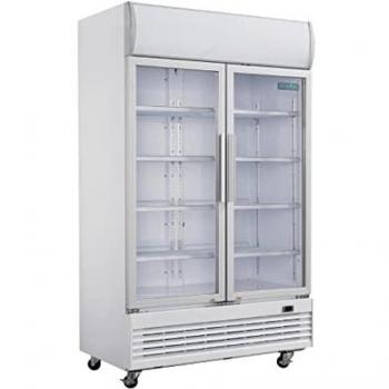 Polar G‑Series 950 Ltr Dual‑Door Display Cooler featuring Light Box