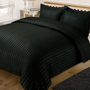 Brentfords Satin Stripe King Size Duvet Cover Set