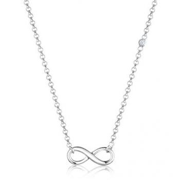 Elli DIAMONDS Halskette Unendlichkeit mit Diamant (0.015 ct) 925 Silber