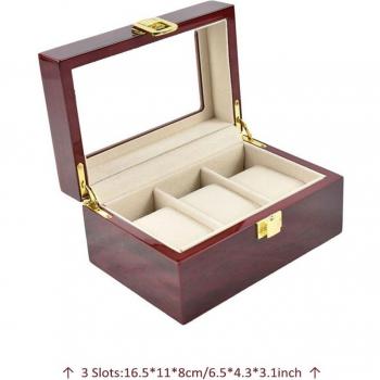 Elegant Wood Watch & Jewelry Rack – 10‑Slot Stand with 12 Grid Slots