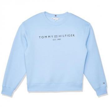 Tommy Hilfiger Sweatshirt Logo WW0WW39791 Himmelblau Regular Fit XXL Damen