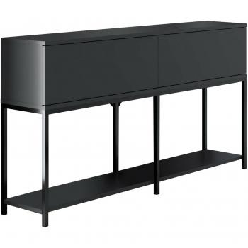 DMORA Commode Salon Garde-manger 150x30h80 cm Anthracite Noir