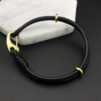 Bracelet en cuir tissé rouge, porte-bonheur fait main, 1 unité