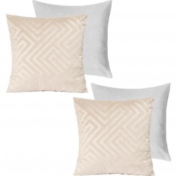 Pack of Natural Matte Geo Velvet Cushions