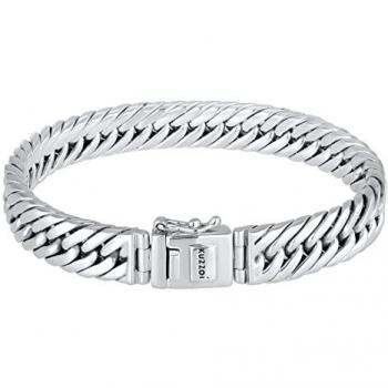 KUZZOI 925‑Silber Gliederarmband – Unisex Panzer mit Kastenverschluss (237,99 €)