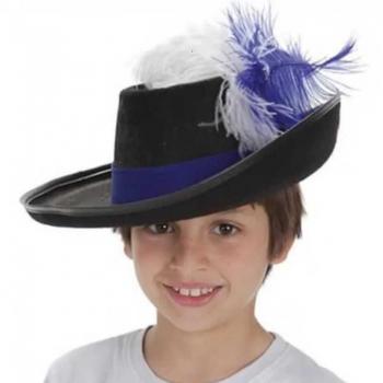 Sombrero de Mosquetero Rojo con Pluma
