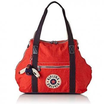 Kipling ART M Red Canvas Beach Tote Bag, 58 cm, 26 liters