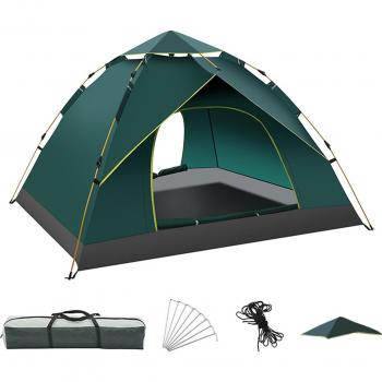 Green Crest 3‑4 Pax Mountain Tent, Dual‑Layer UV Shield, Cherry Blossom Theme, All‑Sports Storage – Easy Setup