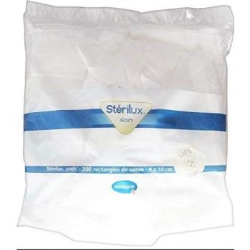 Sterilux Soins Tissu Cotton Rectangle 8 X 10 cm Sachet de 200 pièces
