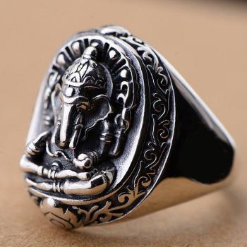 Men's Lucky Elephant Ganesha Ring