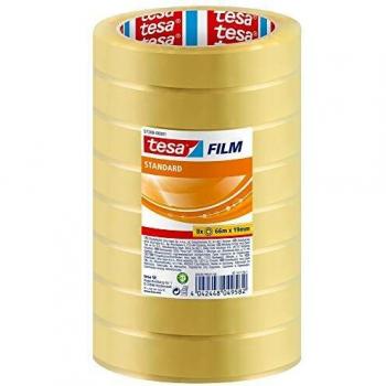 Tesa Transparent Tape, 66 m x 19 mm, 8 Pack