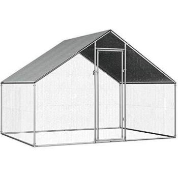 VidaXL Poulailler d'Extérieur 2,75 x 2 x 1,92 m Acier Galvanisé Top