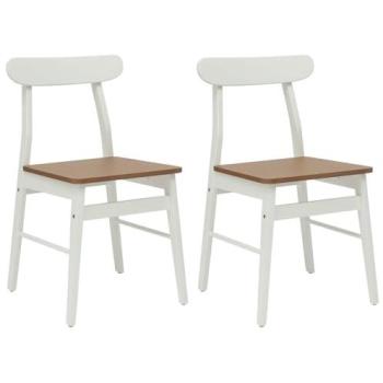 Elegant White & Natural Table Seating – 2‑Pack (vidaXL)