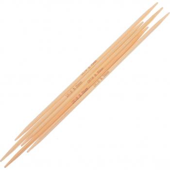 Bamboo Knitting Needles Double Pointed UK10 3.25mm, 15cm, 5pcs