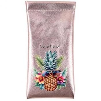 Housse pour lunettes rose gold ananas personnalisée