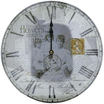 Horloge murale rétro vintage chiffres romains carte postale heure salle à manger