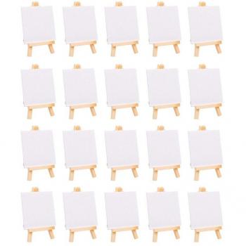 20-Pack Mini Easel Canvas Boards for Painting