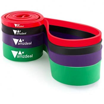 Amzdeal Resistance Bands – Elastic Fitness Bands Set – Four Bands