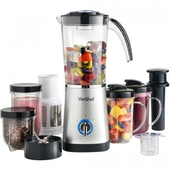VonShef 4 in 1 Silver Multifunctional Blender and Juicer