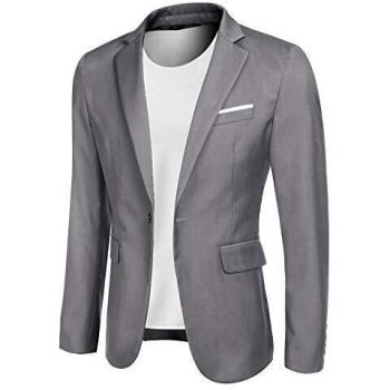 MaxModa Herren-Sportjacke Slim Fit graues Blazer-Design XS