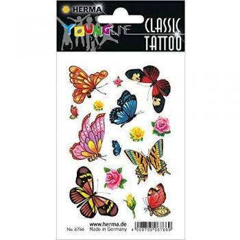 HERMA 6766 Temporäre Tattoos Schmetterlinge, wasserfest, Tattoo Sticker