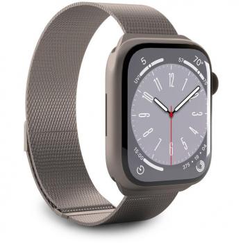 Apple Watch Titanium Band „SBS Puro Milanese“, Grau, 42/44/45/49 mm