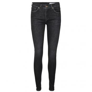 Vero Moda Women's Black Slim Jeans with Regular Waist Size L