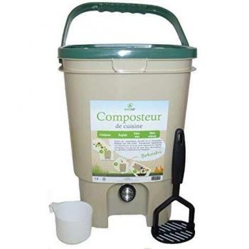 Composteur de cuisine ECOVI 20L beige/vert + activateur