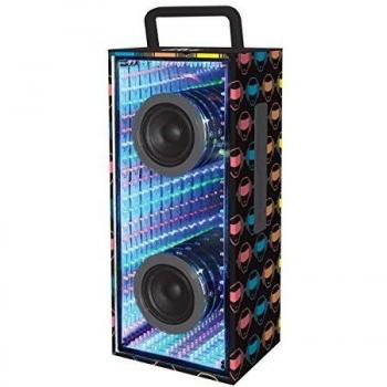 Lexibook iParty Flashboom Enceinte Bluetooth®, 12W, effet miroir, prise jack, batterie rechargeable, noir/rouge, BTL600