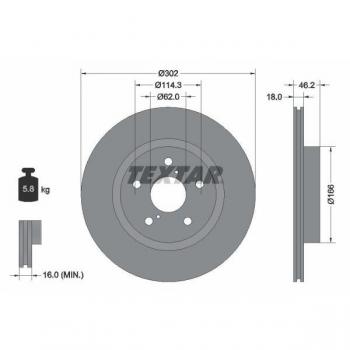 Disque de frein TEXTAR pour RAV4 I Cabriolet
