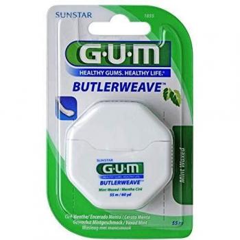 GUM butlerweave 1855 fil dentaire ciré menthe 55m