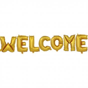 Gold Silver Welcome Letter Balloons