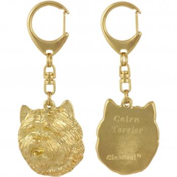 Cairn Terrier Elegante: Portachiavi Oro, Decorazione per Borsa Premium