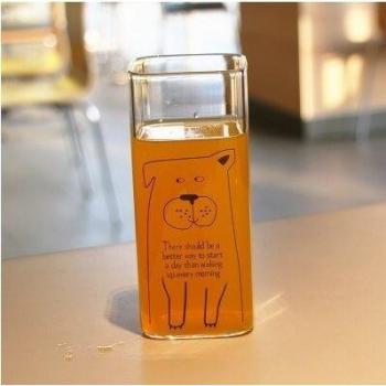 CHUANGGE Design Katze Glas Kaffeetasse mit Kerzenform