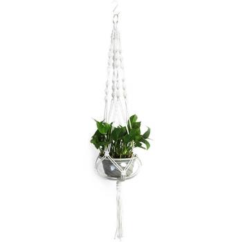 Support suspendu en macramé pour pots de fleurs