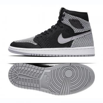 Jordan Air 1 Ret Hi Flyknit Bg, Scarpe da Fitness Bambino, (Black/Wolf Grey-White 003), 37.5 EU