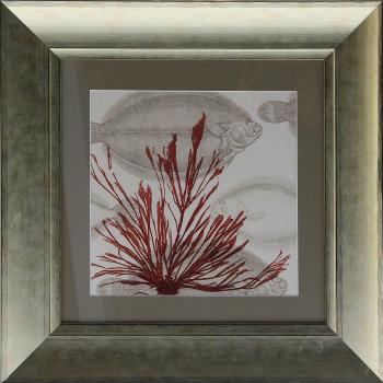 Decorazione murale di coralli e carpe koi, 42x42 cm