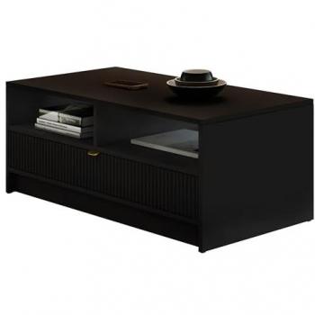 Tavolino angolare Comfivo J102, Nero, 40x50x100cm, Aglomerato laminato con cassetto