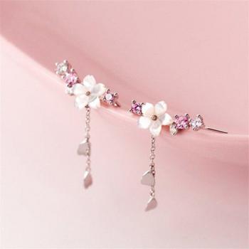 Silver Cherry Blossom Piercing Studs