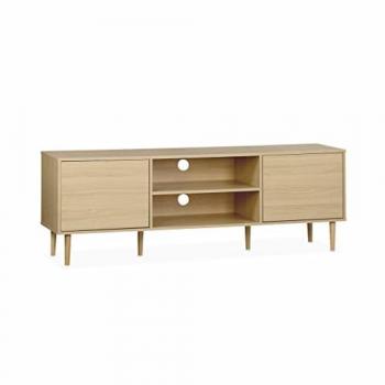 60cm Wood-Effect TV Stand, Mika, Natural, 160x40x56 cm