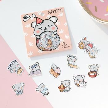 Album de Recortes con Pegatinas Kawaii: Nekoni, Jirafa y Koala