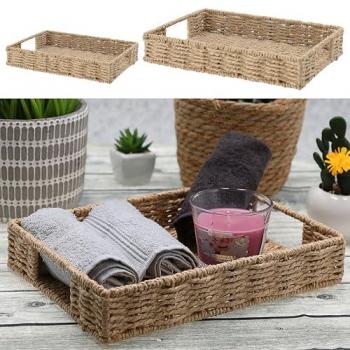 Naturkorb CePewa – Aufbewahrungslösung 1 Stück, 26 × 5 × 35 cm, Papieroberfläche