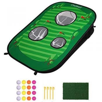CLISPEED Golf Cornhole Game Set with 16 Training Balls and Accessories
