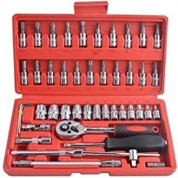 Set Herramientas FlexSteel: Llave Vaso 1/4″ y Trinquete CR‑V