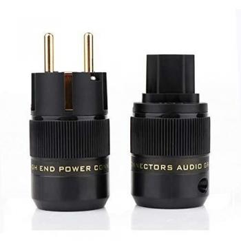Exklusiver Hi-End Schuko Stecker mit Goldbeschichtung 16A/250V