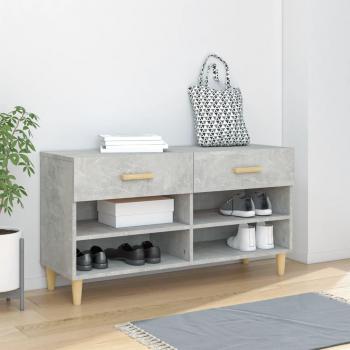 Armoire à chaussures 102x35x55 cm 12 paires gris béton