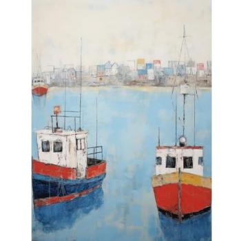 Trawler in Harbour Scenic Masterpiece