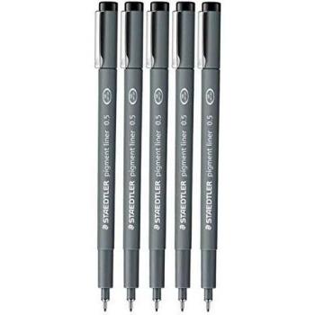 Lot de 5 stylos Pigment Liner Staedtler 0,5 mm